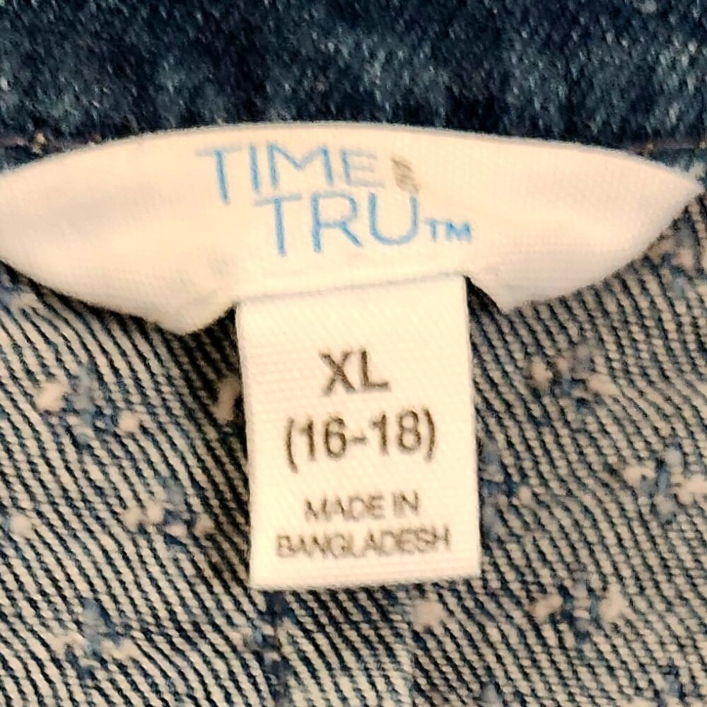 Time and Tru Women's Clip Dot Denim Jacket, Size XL. NWOT. - Picture 7 of 11